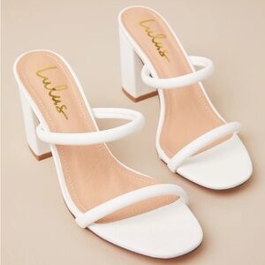 Addien White High Heel Sandals by Lulus